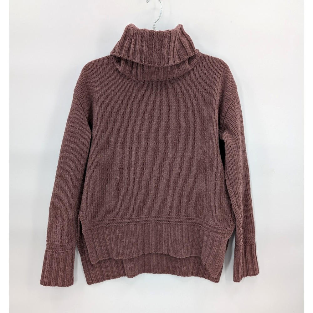 Attard State Chenille Sweater Jumper‎ Mauve Taupe XS Chunky Turtle Neck Relaxed